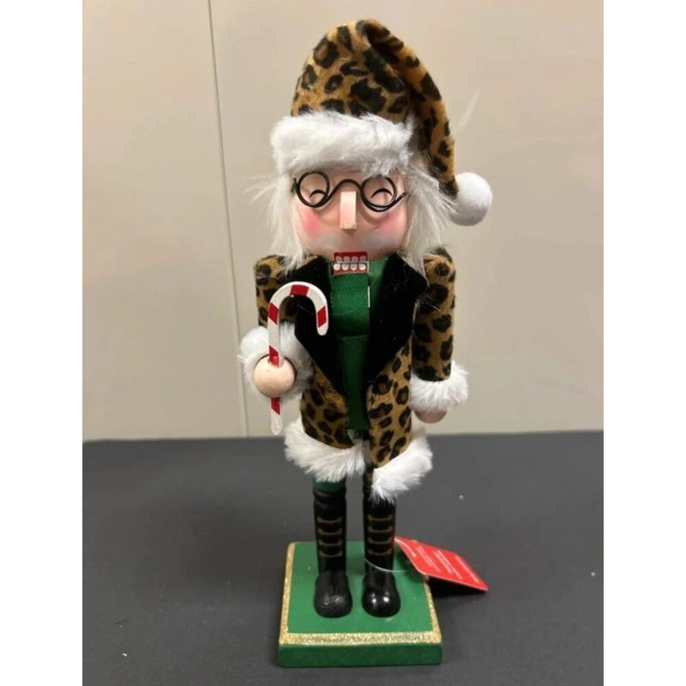 Ashland 10 Inch Santa Leopard Fashionista Wooden Nutcracker